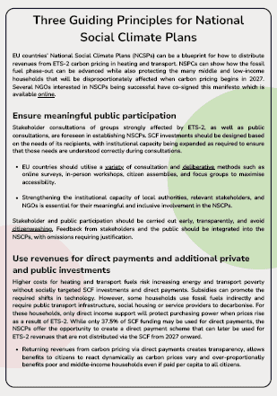 Three Guiding Principles for National Social Climate Plans