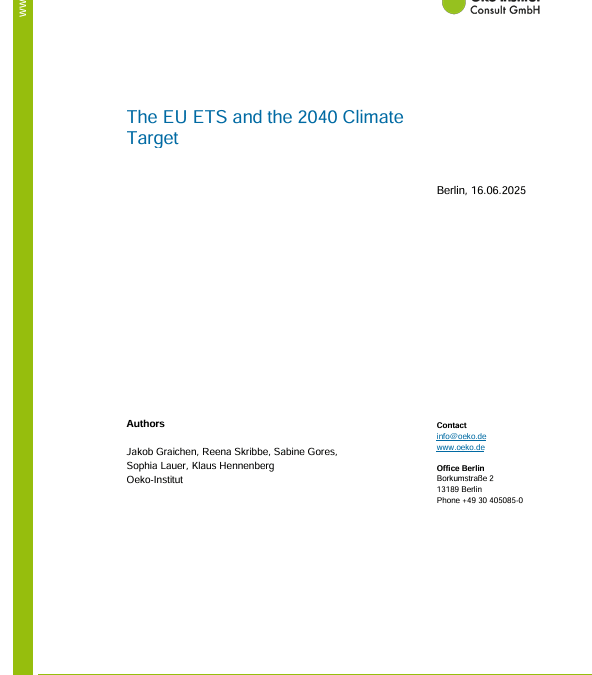 The EU ETS and the 2040 climate target